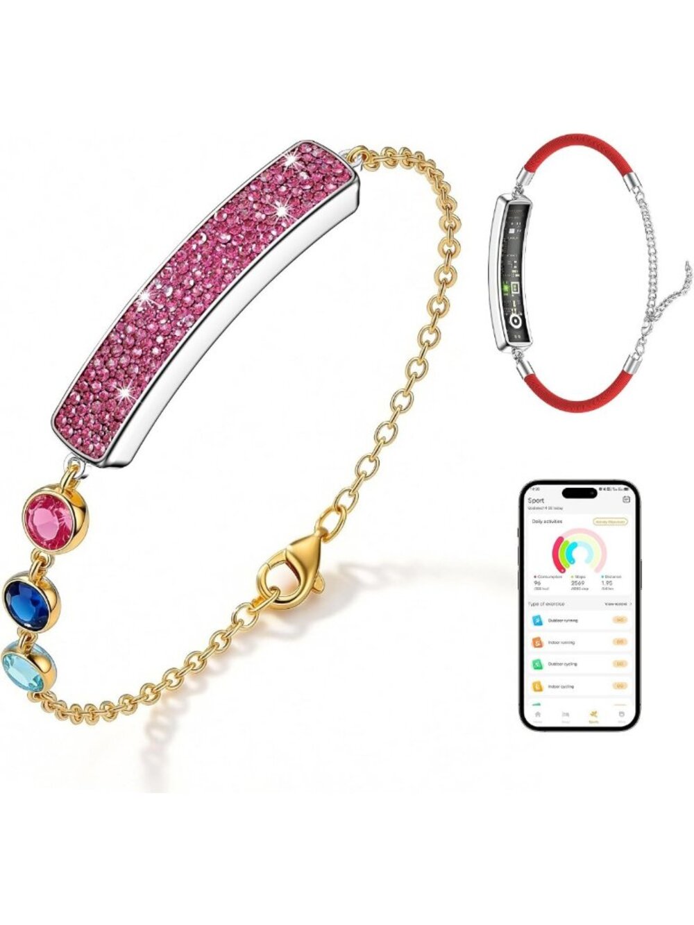 Stylish Fitness Tracker Bracelet for Women - Heart Rate, Sleep, Step Tracking